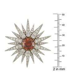 18k Gold 13 1/10ct TDW Clarity Enhanced Diamond Sun Necklace (G, VS2/SI1)