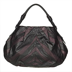 Prada Vitellino Mordo Black/ Purple Hobo Handbag
