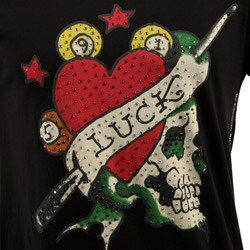 Ed Hardy Men's 'Lucky Skull' Rhinestone Tee