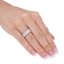 14k Gold 3/4ct TDW Diamond 3-row Ring (H-I, I1-I2)