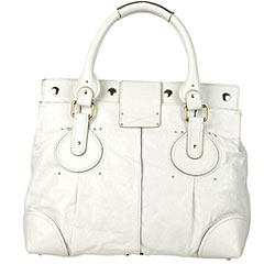 Chloe Women's White Leather Satchel