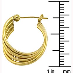14k Yellow Gold Twisted Hoop Earrings