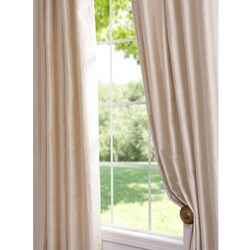 Signature Pearl White 108-inch Textured Silk Curtain