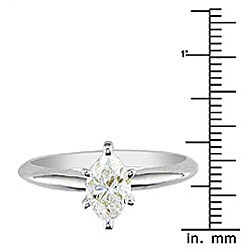 14k Gold 1ct TDW Marquise Diamond Solitaire Ring (I-J, I1)