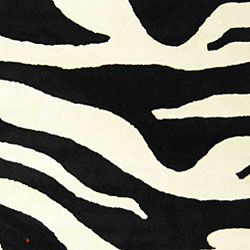 Handmade Soho Zebra Wave White/ Black New Zealand Wool Rug (7'6 x 9'6)