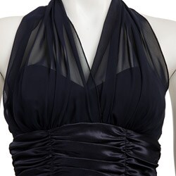 Connected Apparel Women's Chiffon Halter Dress