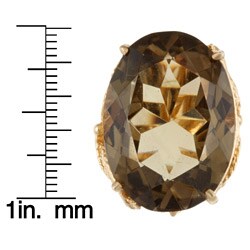 14k Yellow Gold Olive Quartz Cocktail Ring (Size 5.75)