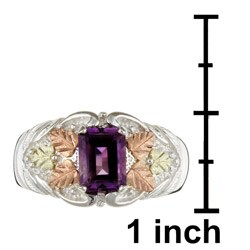 Black Hills Gold on Silver Amethyst Ring