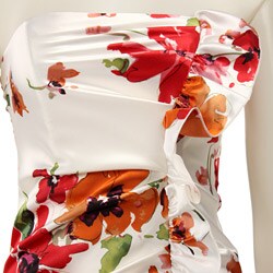 Onyx Nites Women's Floral Print Strapless Dress