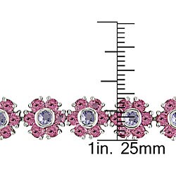 14k Gold Pink Tourmaline and Tanzanite Necklace