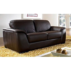 Monaco Dark Brown Premium Italian Leather Sofa and Loveseat