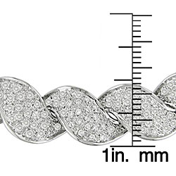 18k White Gold 7 7/8ct TDW Diamond Link Necklace (FG, VS)