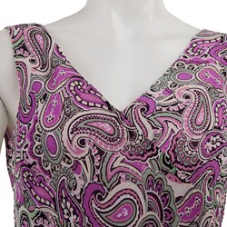 Evan Picone Women's Purple Paisley Chiffon Dress