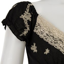 Angie Junior's Short-sleeve Embroidered Voile Top