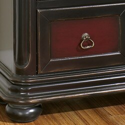 Hand-painted Ruby and Brown Accent Chest