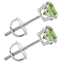 14k White Gold 1 1/2ct TDW Green Diamond Stud Earrings