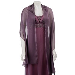 Patra Women's Beaded Chiffon Empire Waist Dress