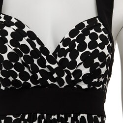 Connected Apparel Women's Black/ White Polka Dot Dress