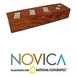 Wood 'Leisure' Box and Dominoes (India)