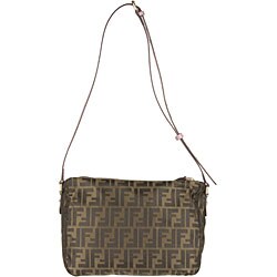 Fendi 'Zucca' Tobacco/ Pink Messenger Bag