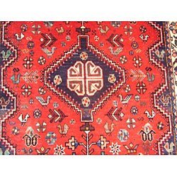 Persian Hamadan Red/ Ivory Rug (3'4 x 9'6)