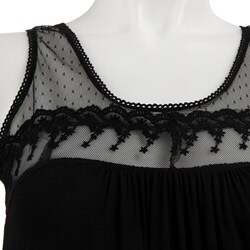 Rain Women's Lace Neckline with Solid Body Top