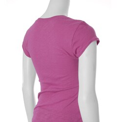 Self Esteem Junior's Magenta Rhinestone Embellished Tee