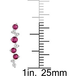 14k Gold Ruby and 1/10ct TDW Diamond Earrings