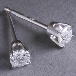 14k White Gold 2ct TDW Diamond Stud Earrings (H-I, I2)
