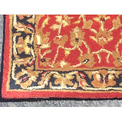 Indo Mahal Hand-knotted Red Runner (2'6 x 8')