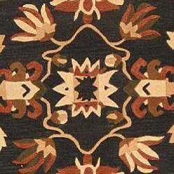 Handmade Arts and Crafts Graphite/ Camel New Zealand Wool Rug (6' x 9')