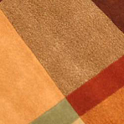 Handmade Rodeo Drive Modern Deco Rust/ Multi N.Z. Wool Rug (5'9 Round)