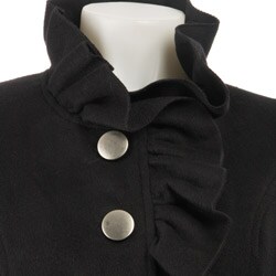C.C. Couture Women's Ruffle Neck Coat