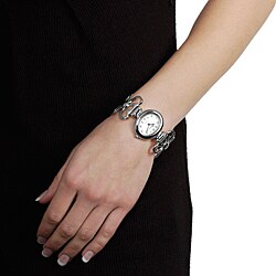 Geneva Platinum Women's Flower Cuff Watch