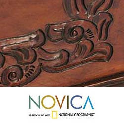 Cedar and Leather 'Antique Treasure' Jewelry Box (Peru)