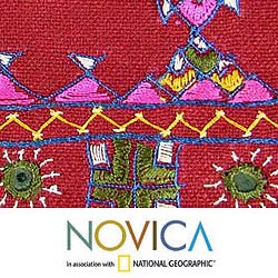 Wine Red 'Celebration of Life' Throw Blanket (India)