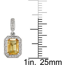 10k White Gold Citrine and Diamond Earrings