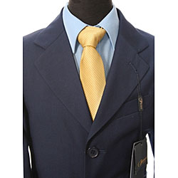 Ferrecci Boy's Navy Blue Three-button Suit