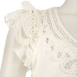 Nylon by Dex Women's Lace Trimmed Blouse