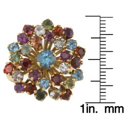 18k Gold Multi-colored Gemstone Estate Ring (Size 6.5)
