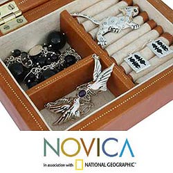 Leather 'Aztec Tradition' Accessories Box (Mexico)