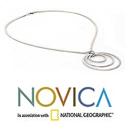 Sterling Silver 'Inner Circle' Pendant Necklace (Thailand)
