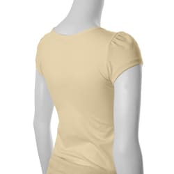Happie Brand Junior's Gathered V-neck Shirt