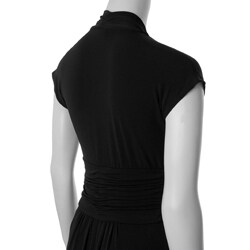 Sangria Women's Shirred-waist Cap-sleeve Maxi Dress