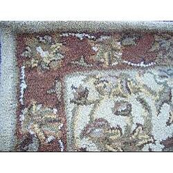 Indo Beige/ Rust Wool Rug (2'6 x 8)
