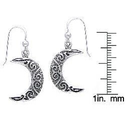 Sterling Silver Spiral Moon Celtic Earrings