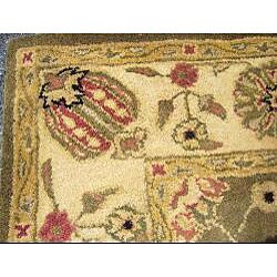 Indo Mahal Gold/ Beige/ Red Rug (5'3 x 8'2)