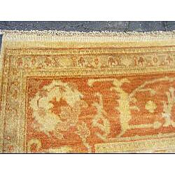 Indo Oushak Vegetable-dyed Ivory/ Rust Rug (10'2 x 13'11)