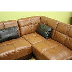 Wyatt 3-piece Full Leather Platform Sectional Sofa Set