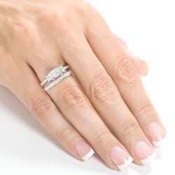 14k Gold 1 1/6ct TDW Princess Diamond Bridal Set (H-I, I1-I2)